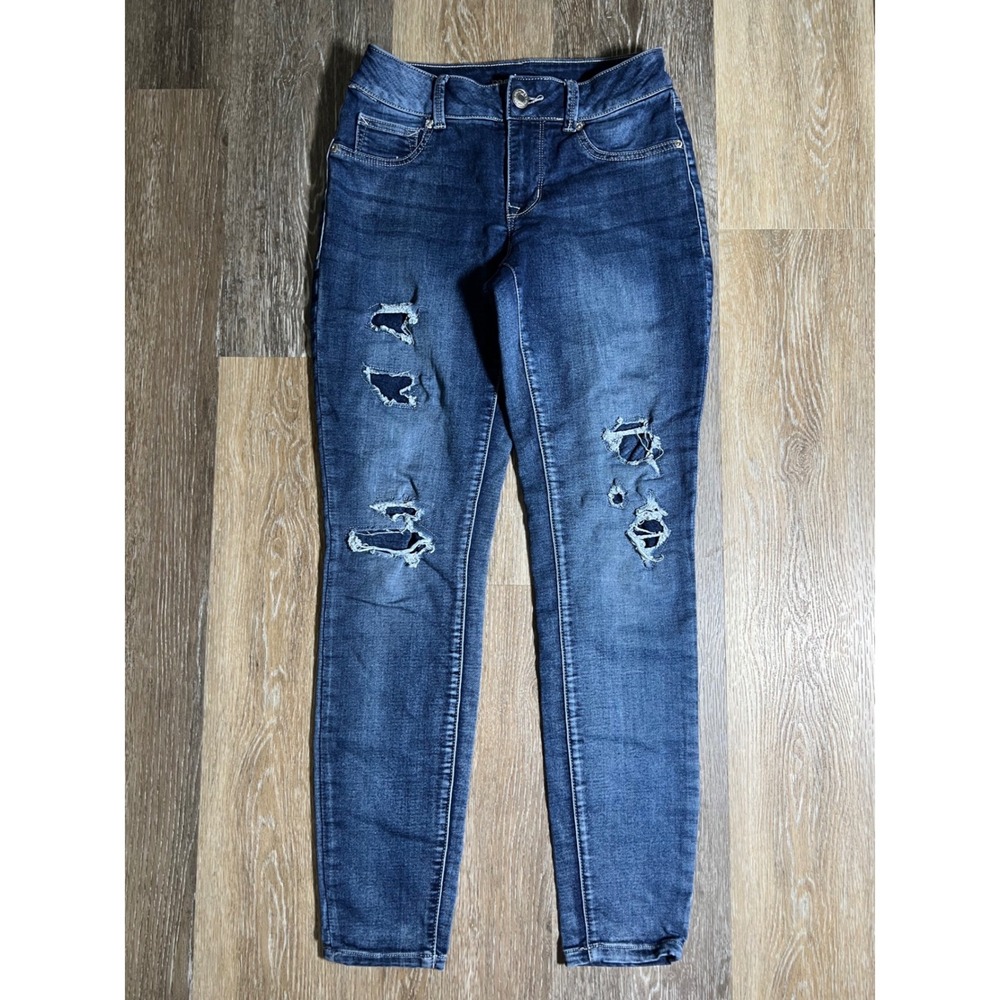 Maurices Distressed Skinny Jeans Womens S Regular Dark Wash Good Ripped Denim
